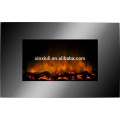 wall mounted fireplace with log fuel effect